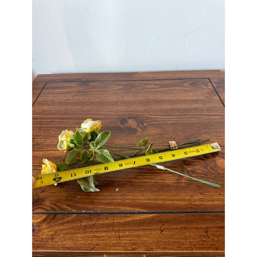 Vintage English Bone China Yellow Roses Hand Made in England Floral Stems Set 3 - Picture 9 of 9